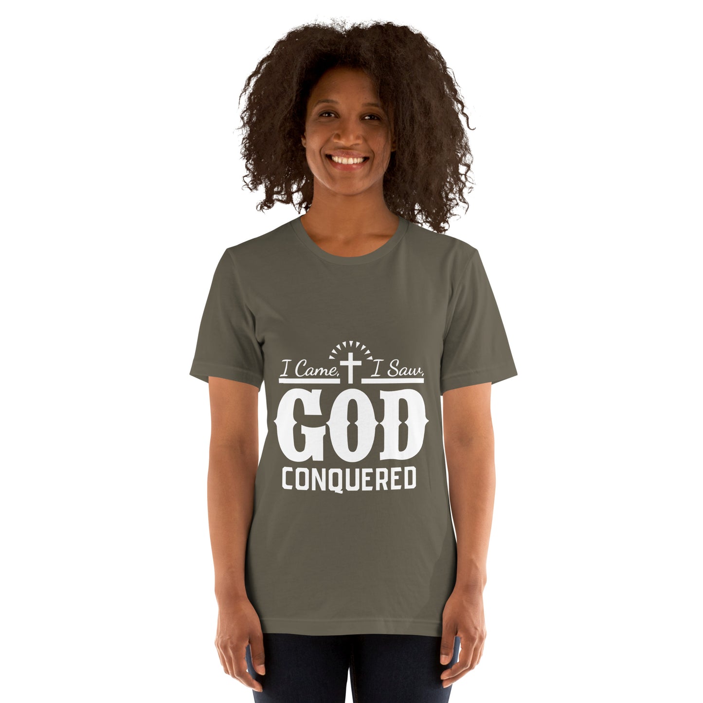 I Came I Saw God Conquered Women's Christian t-Shirt