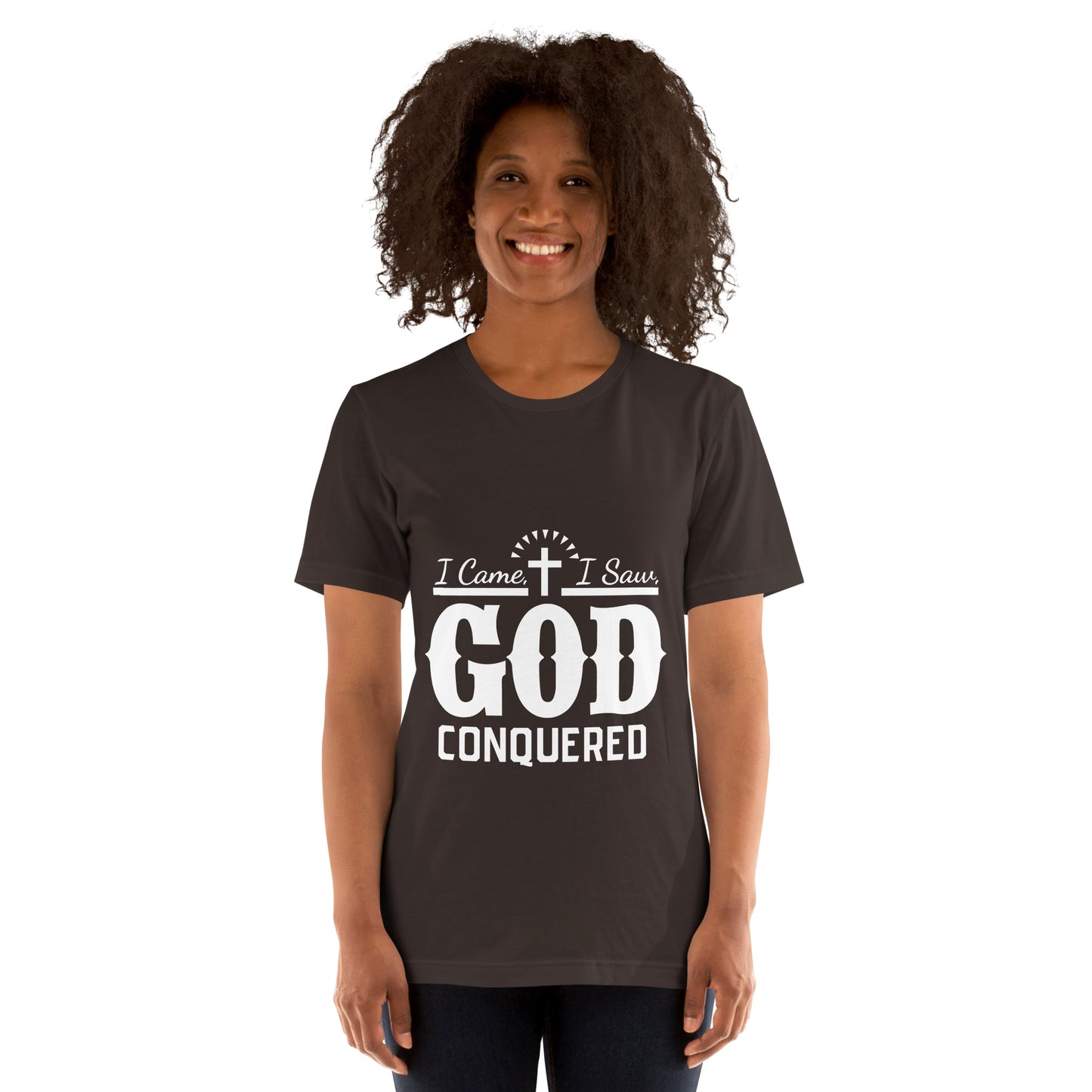 I Came I Saw God Conquered Women's Christian t-Shirt
