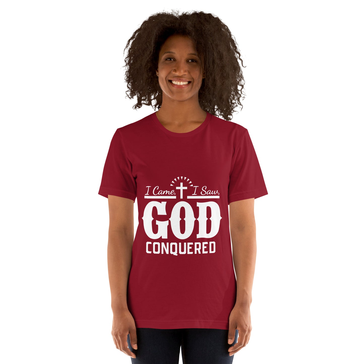 I Came I Saw God Conquered Women's Christian t-Shirt