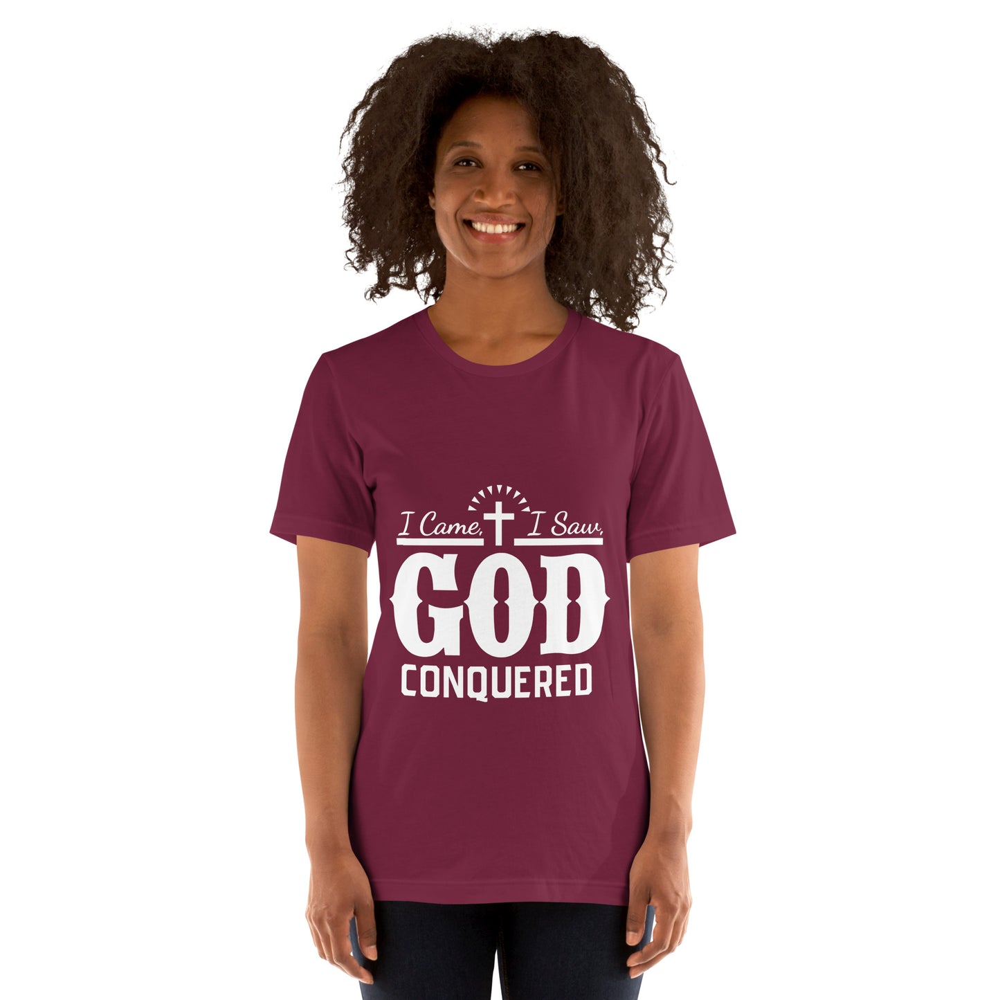 I Came I Saw God Conquered Women's Christian t-Shirt