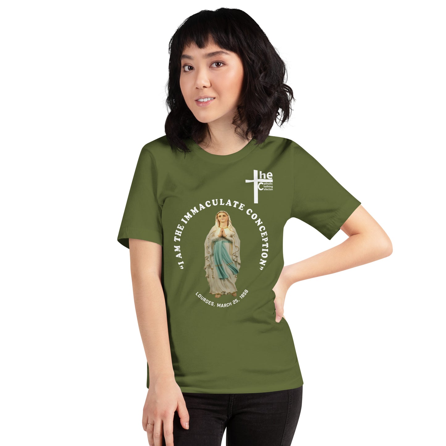 "I Am the Immaculate Conception" - Lourdes, France March 25, 1858 Women's t-Shirt