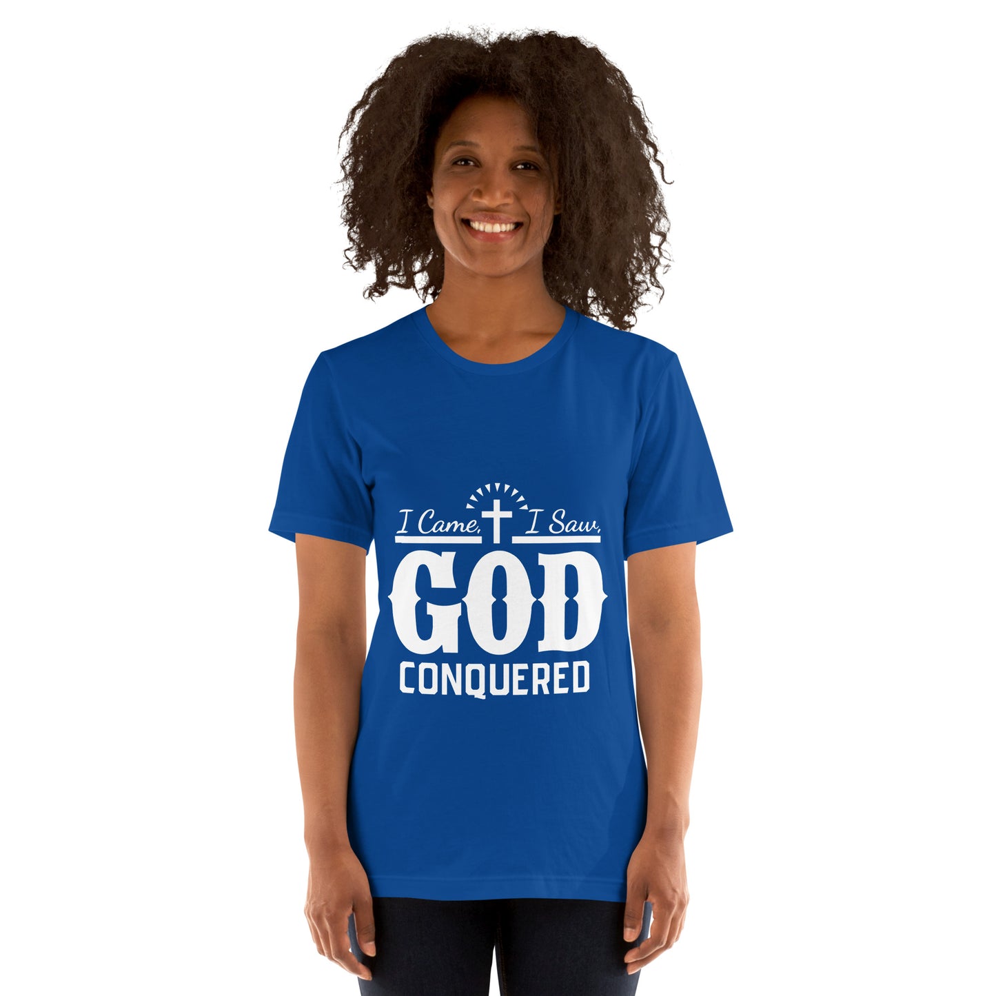 I Came I Saw God Conquered Women's Christian t-Shirt