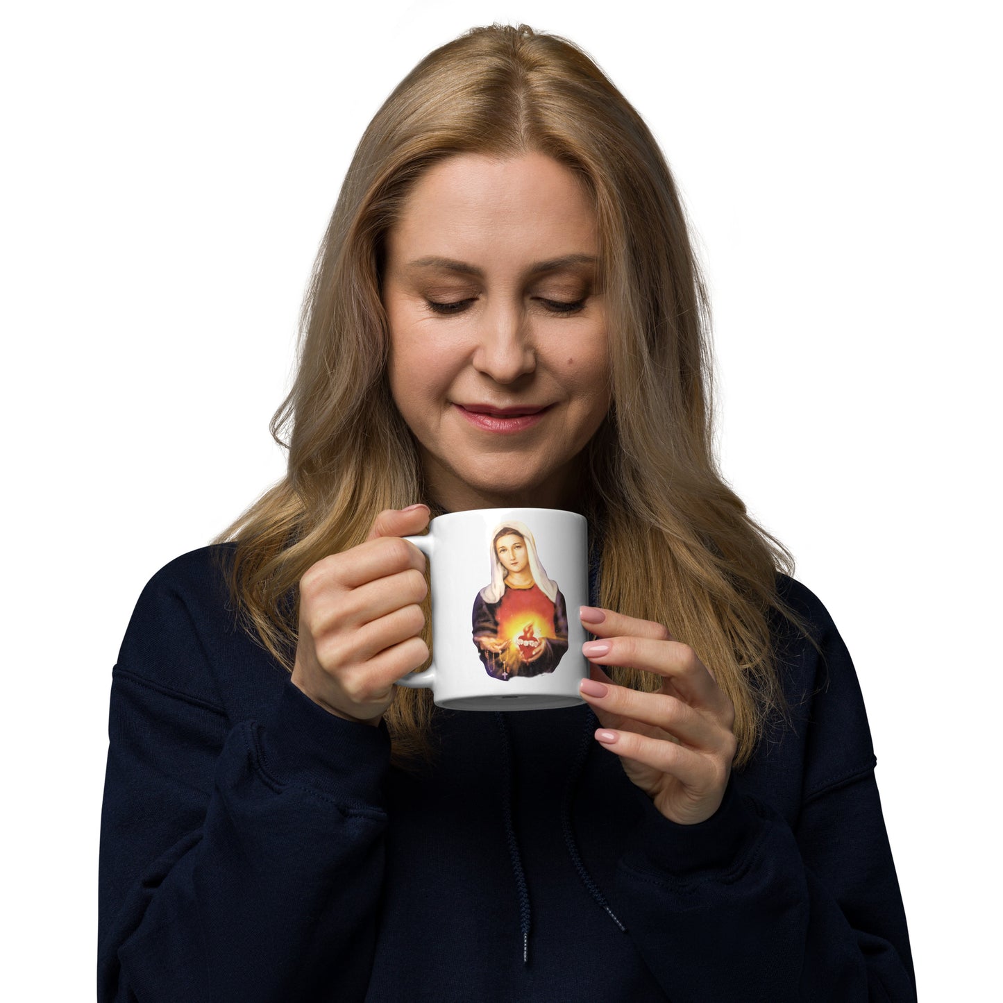 Immaculate Heart of Mary White glossy mug