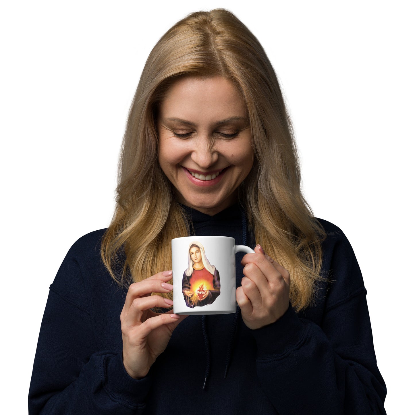 Immaculate Heart of Mary White glossy mug