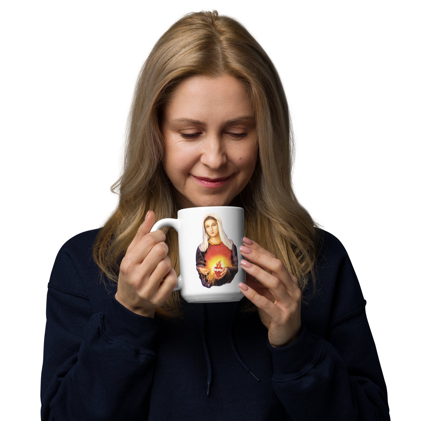 Immaculate Heart of Mary White glossy mug