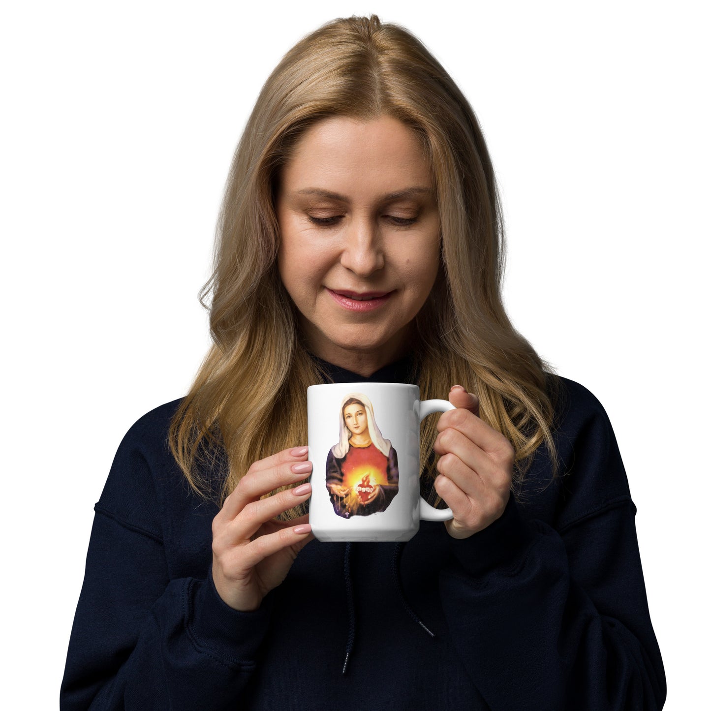 Immaculate Heart of Mary White glossy mug