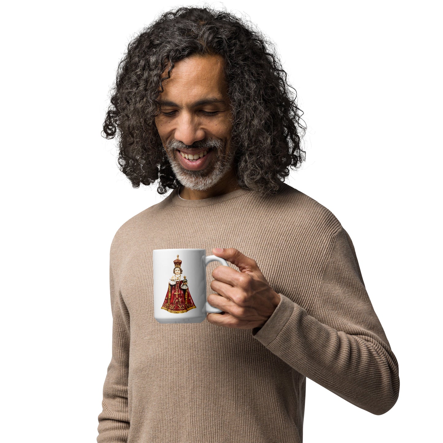 Infant of Prague White glossy mug