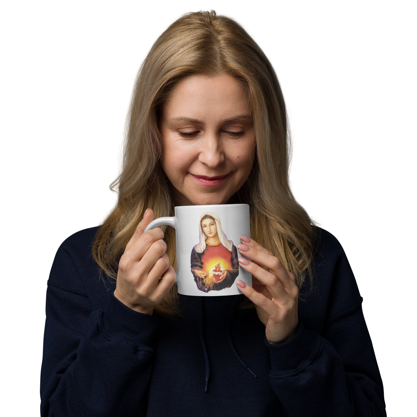 Immaculate Heart of Mary White glossy mug