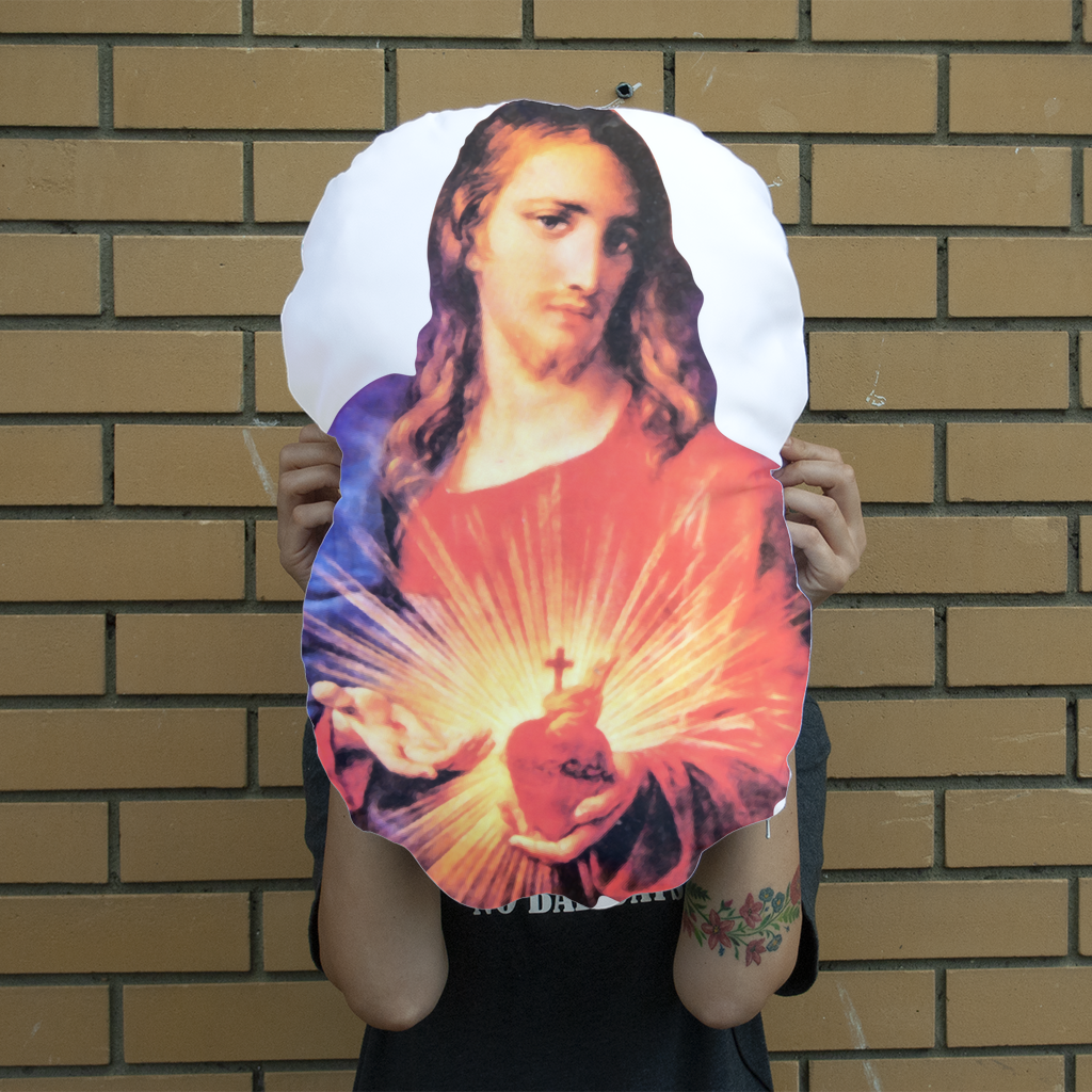 Immaculate Heart of Mary and Sacred Heart of Jesus Giant Face Cushion