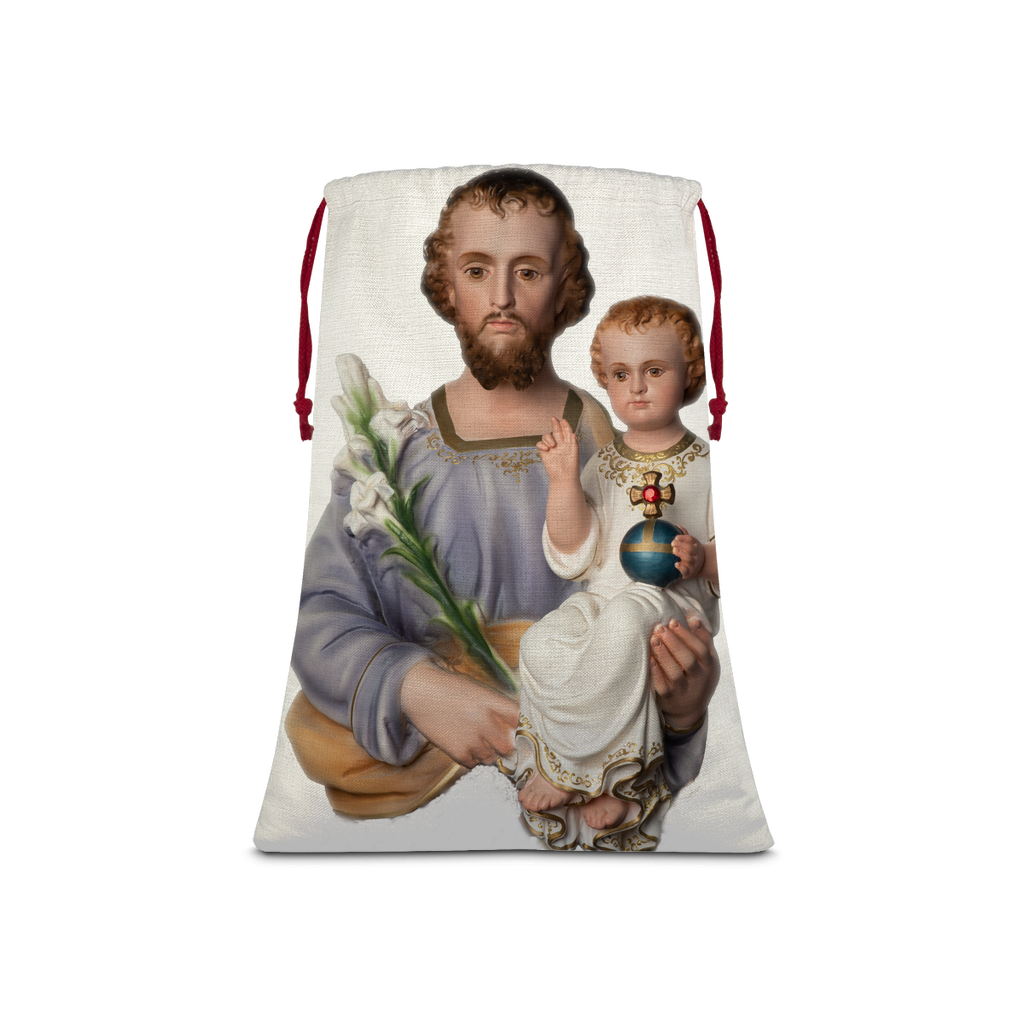 St Joseph Linen Drawstring Sack