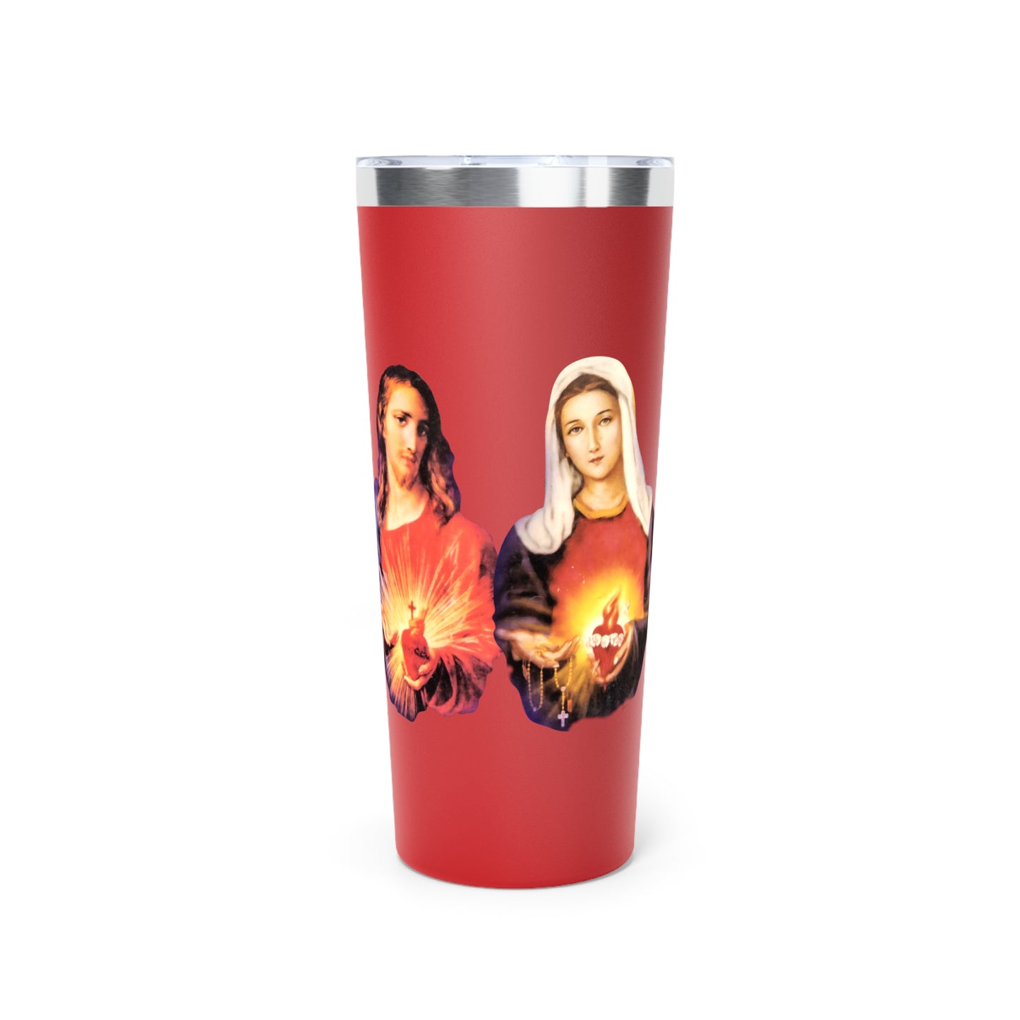 Sacred Heart of Jesus | Immaculate Heart of Mary Copper Vacuum Insulated Tumbler, 22oz
