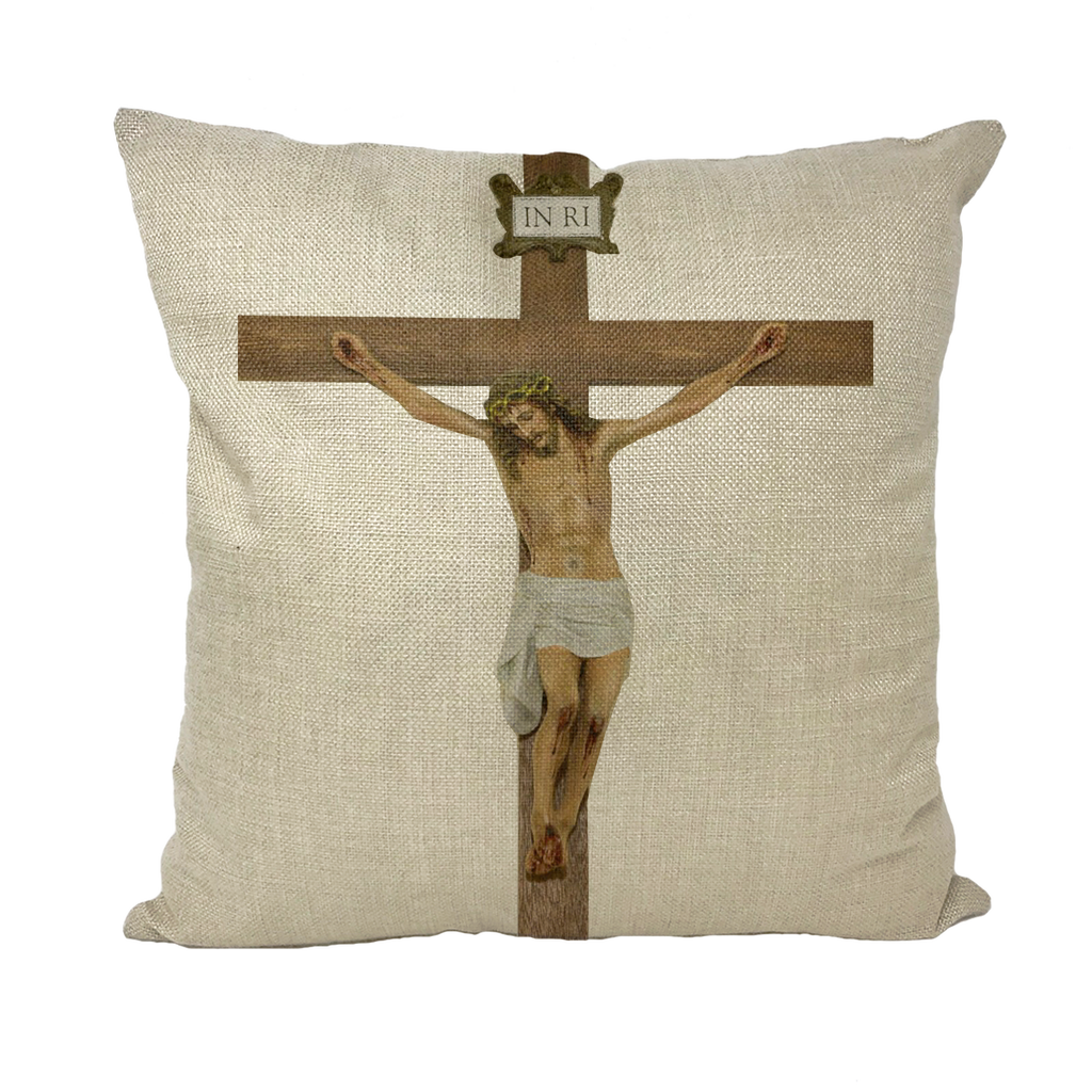 Jesus Crucified Throw Pillow with Insert