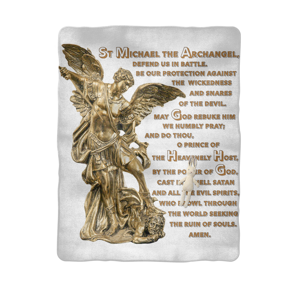 St Michael Archangel with Prayer Baby Blanket