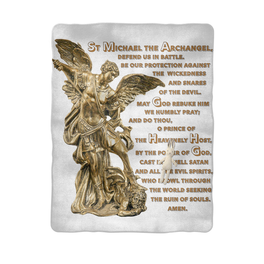 St Michael Archangel with Prayer Baby Blanket