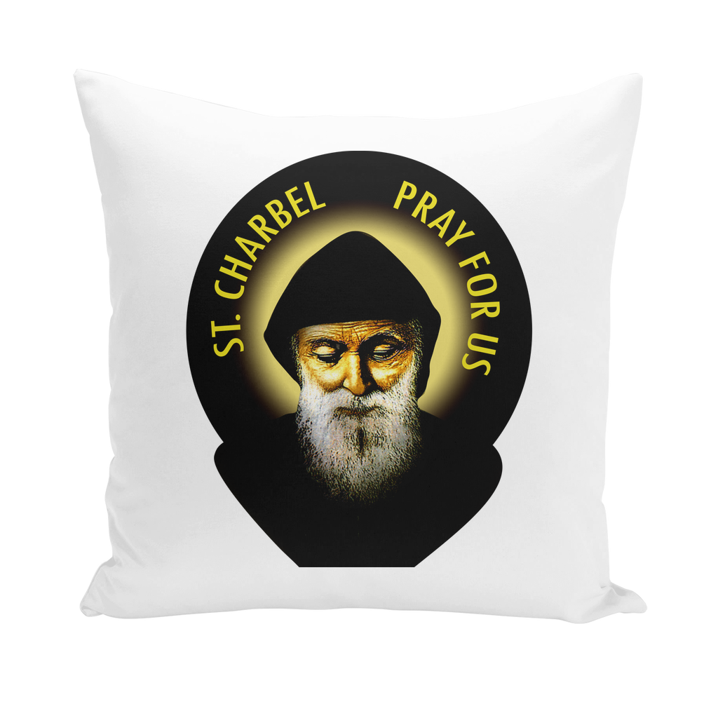St Charbel Throw Pillows