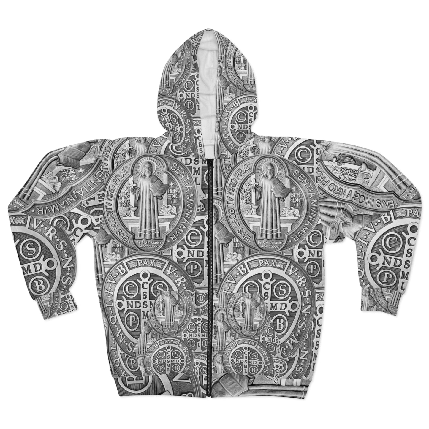 St Benedict Medal Men's Zip Hoodie