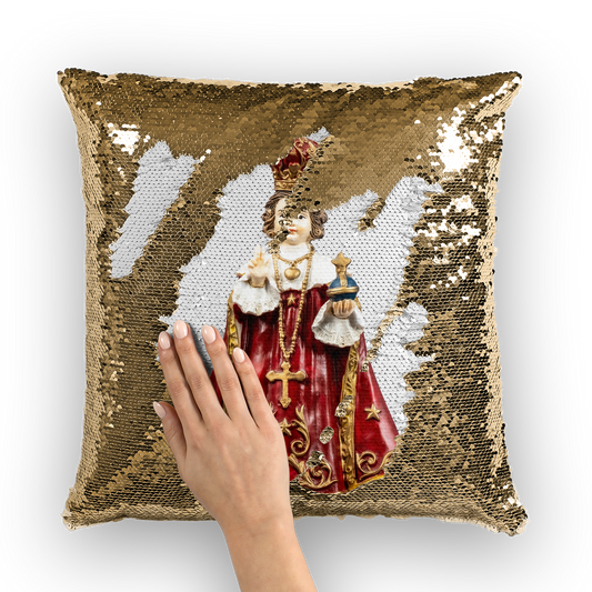Infant of Prague Sequin Cushion Cover