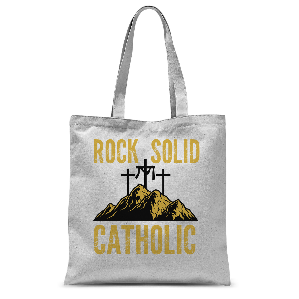 Rock Solid Catholic Classic Sublimation Tote Bag – Catholic Clothing ...