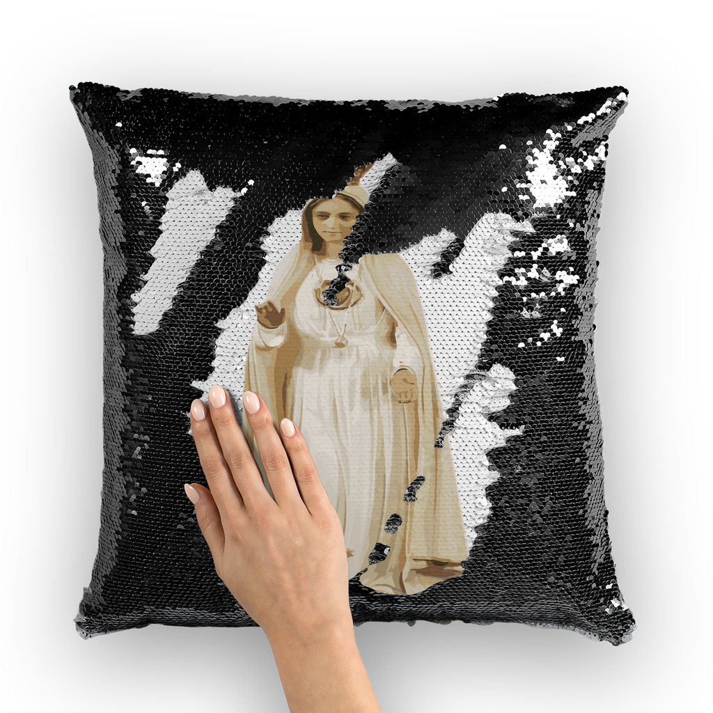 Our Lady of Fatima Sequin Cushion Cover