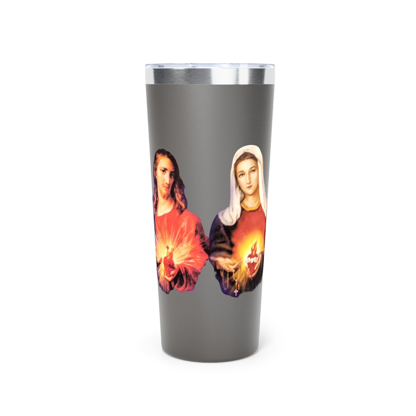 Sacred Heart of Jesus | Immaculate Heart of Mary Copper Vacuum Insulated Tumbler, 22oz