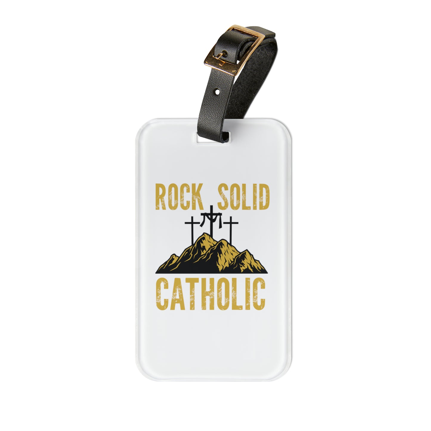 Rock Solid Catholic Luggage Tag