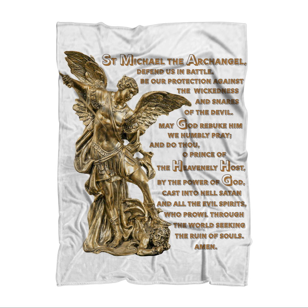 St Michael Archangel with Prayer Premium Adult Blanket
