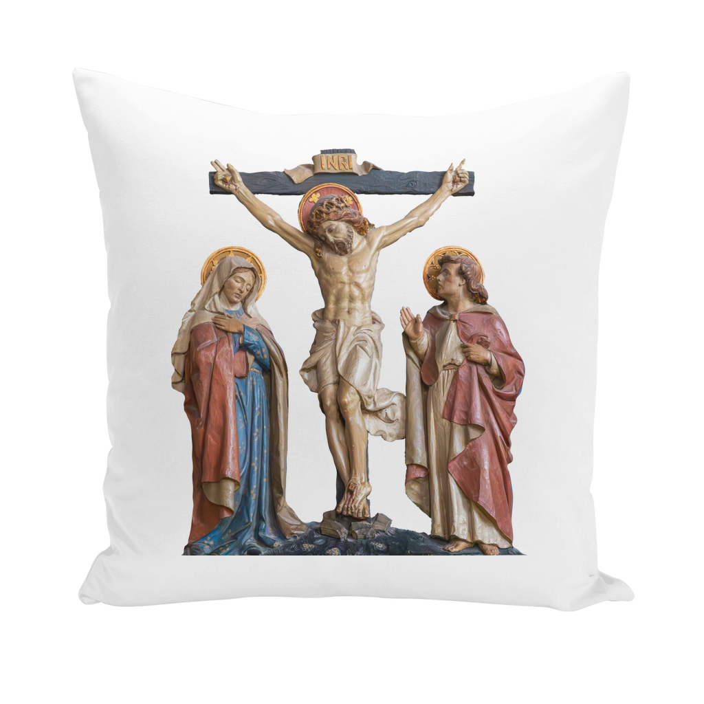 Crucifixion Scene Throw Pillows