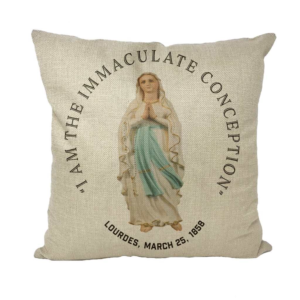 I Am the Immaculate Conception - Lourdes, France March 25, 1858 Throw Pillow with Insert