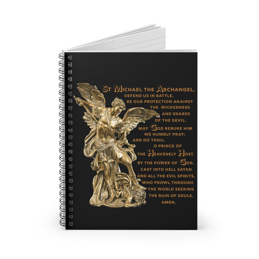 St Michael Archangel and Prayer Spiral Notebook - Ruled Line