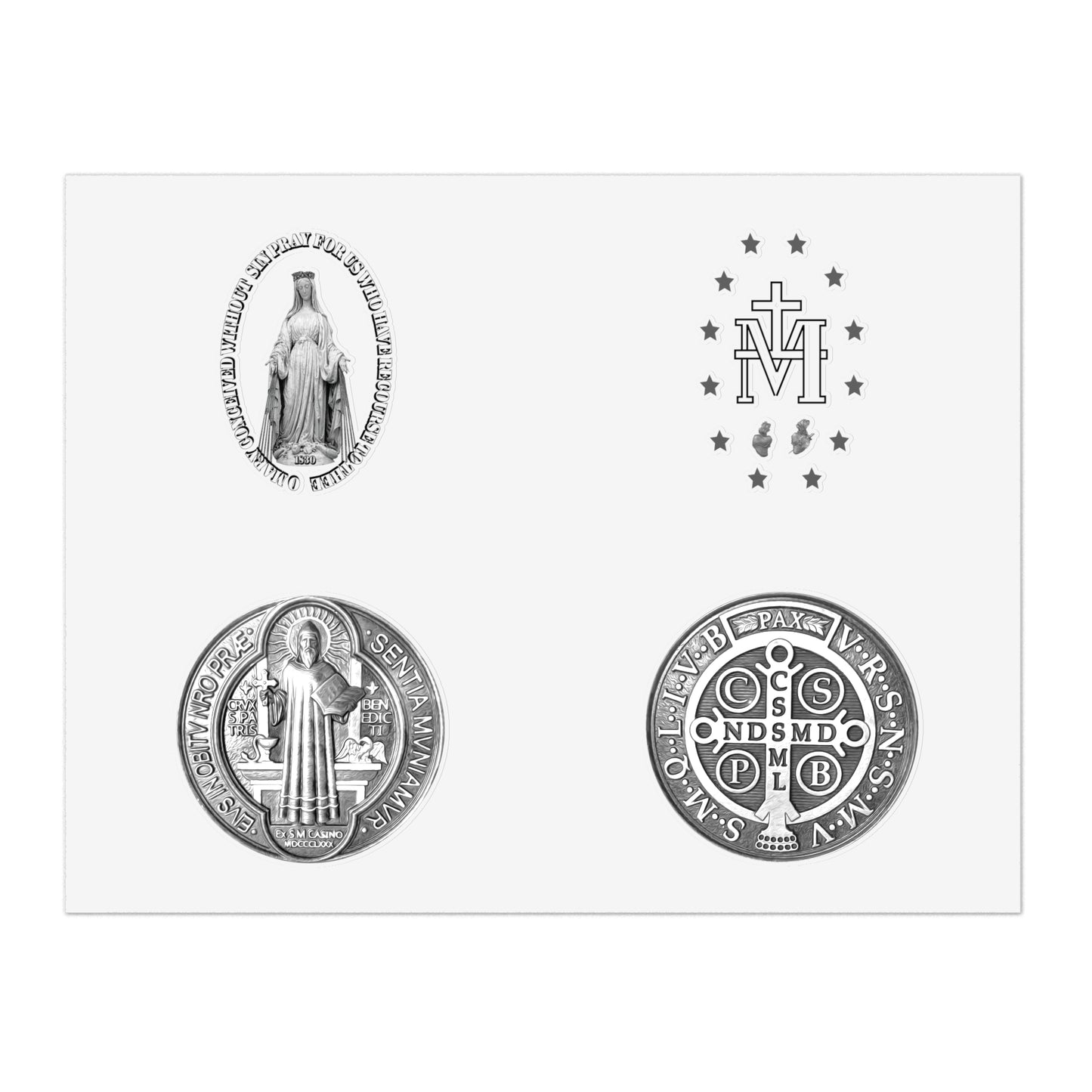 Catholic Medal Sticker Sheets