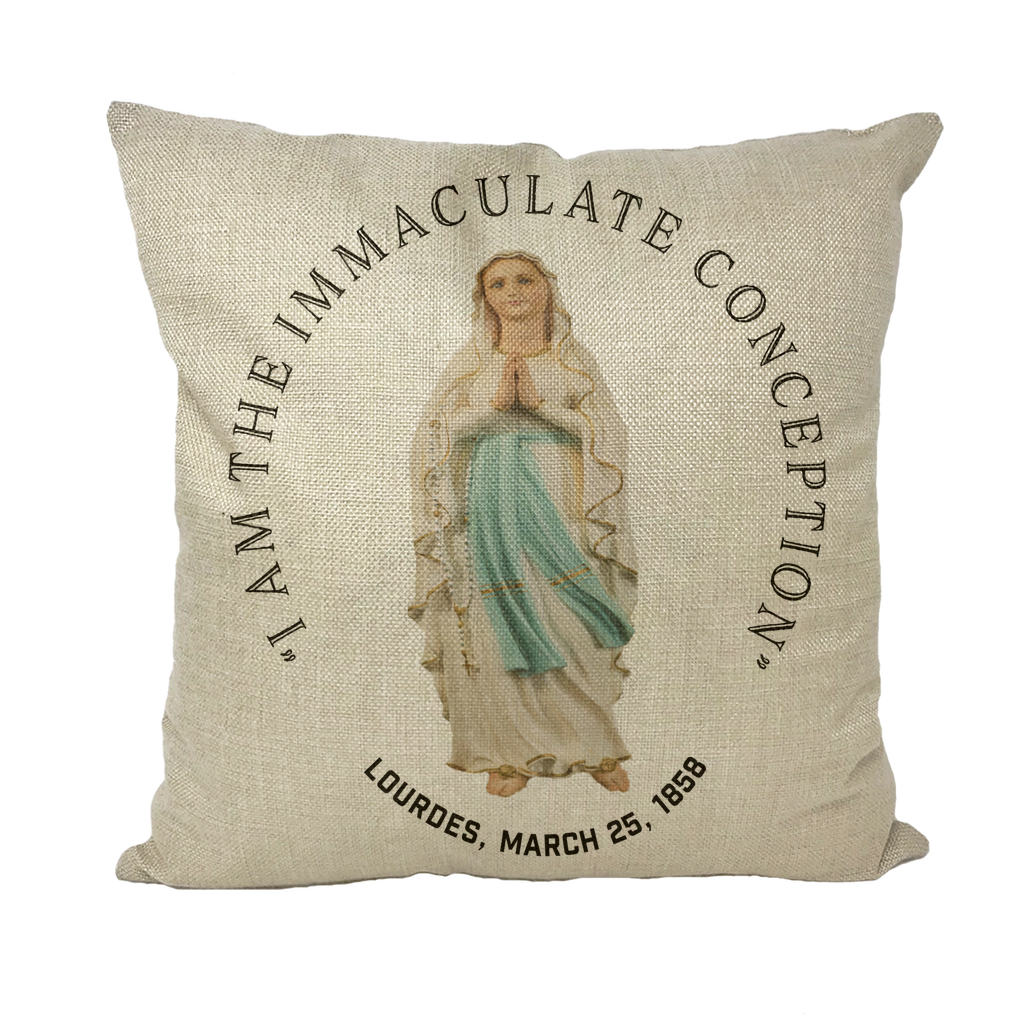 I Am the Immaculate Conception - Lourdes, France March 25, 1858 Throw Pillow with Insert
