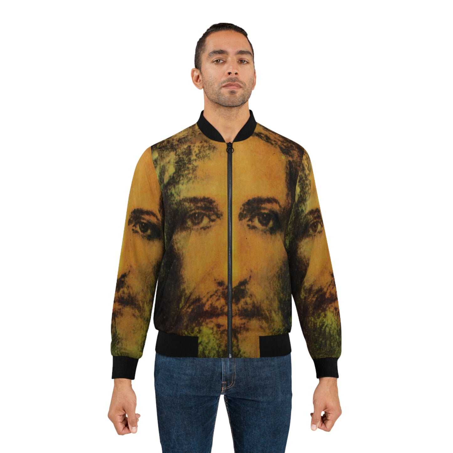 Face of Jesus Men's Bomber Jacket (AOP)