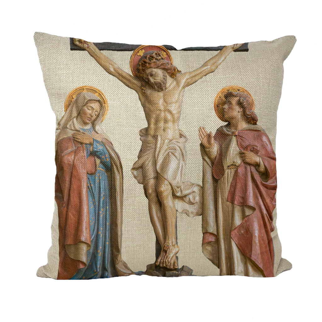 Crucifixion Scene Throw Pillow with Insert