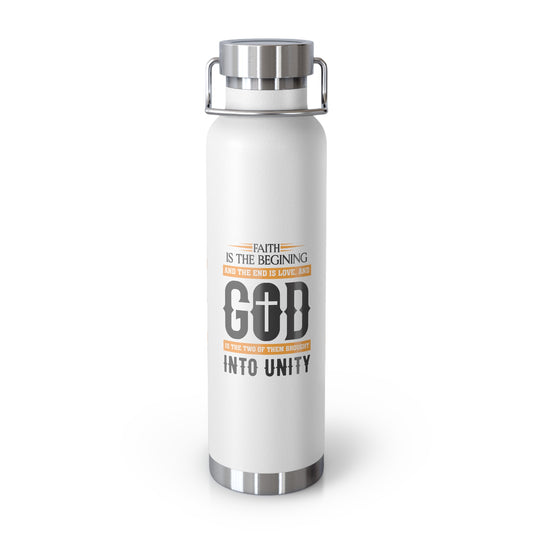 Faith and Love Copper Vacuum Insulated Bottle, 22oz