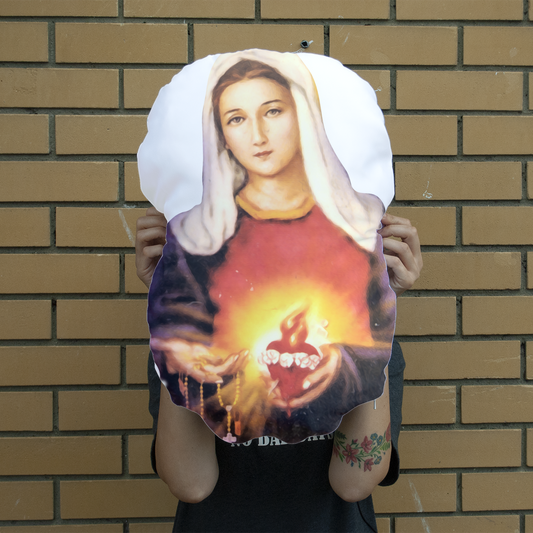 Immaculate Heart of Mary and Sacred Heart of Jesus Giant Face Cushion