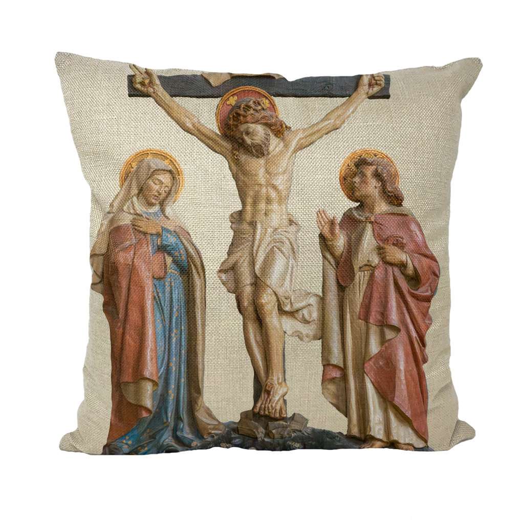 Crucifixion Scene Throw Pillows