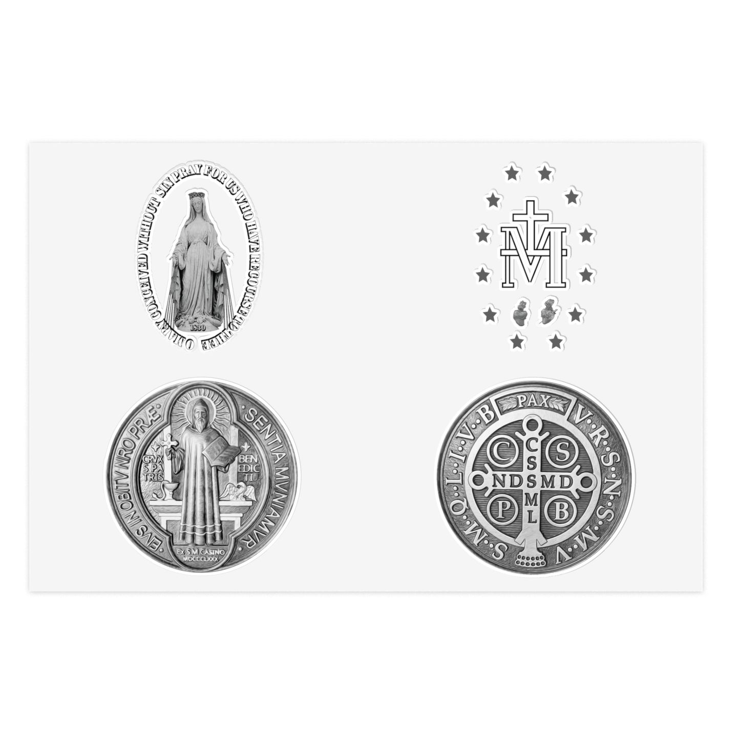 Catholic Medal Sticker Sheets