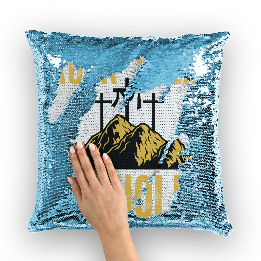 Rock Solid Catholic Sequin Cushion Cover
