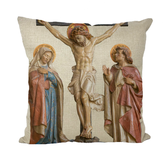 Crucifixion Scene Throw Pillow with Insert