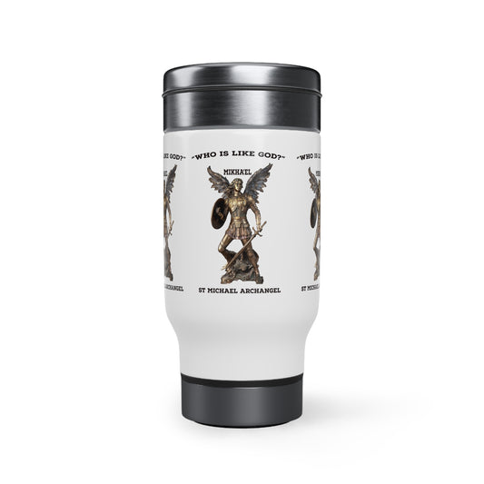 Michael Archangel Mikhael Stainless Steel Travel Mug with Handle, 14oz