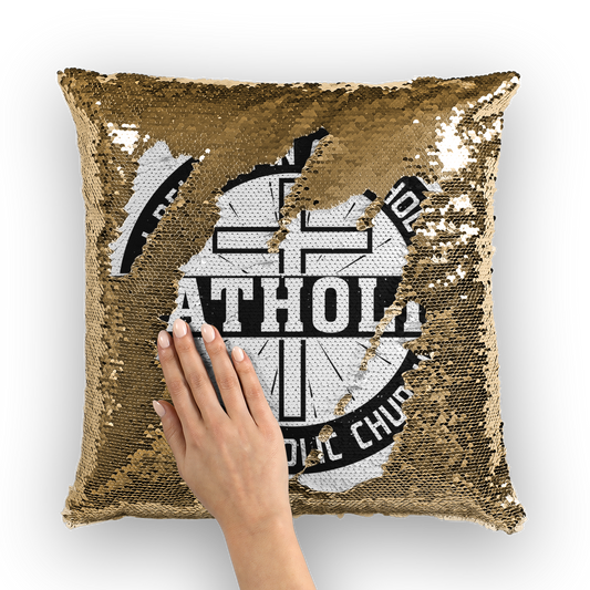 I Believe in One, Holy, Catholic and Apostolic Church Sequin Cushion Cover