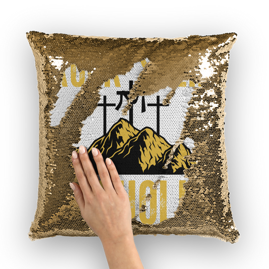 Rock Solid Catholic Sequin Cushion Cover