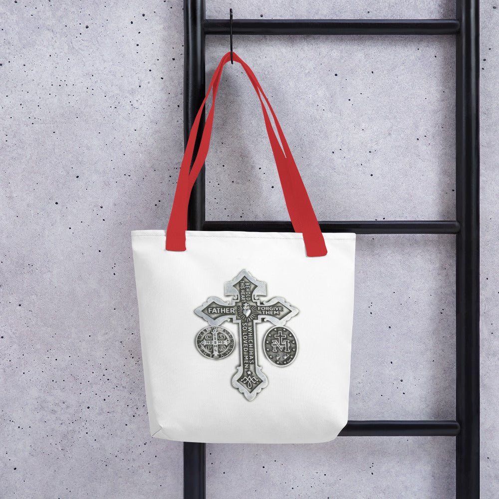 Pardon Crucifix Tote bag