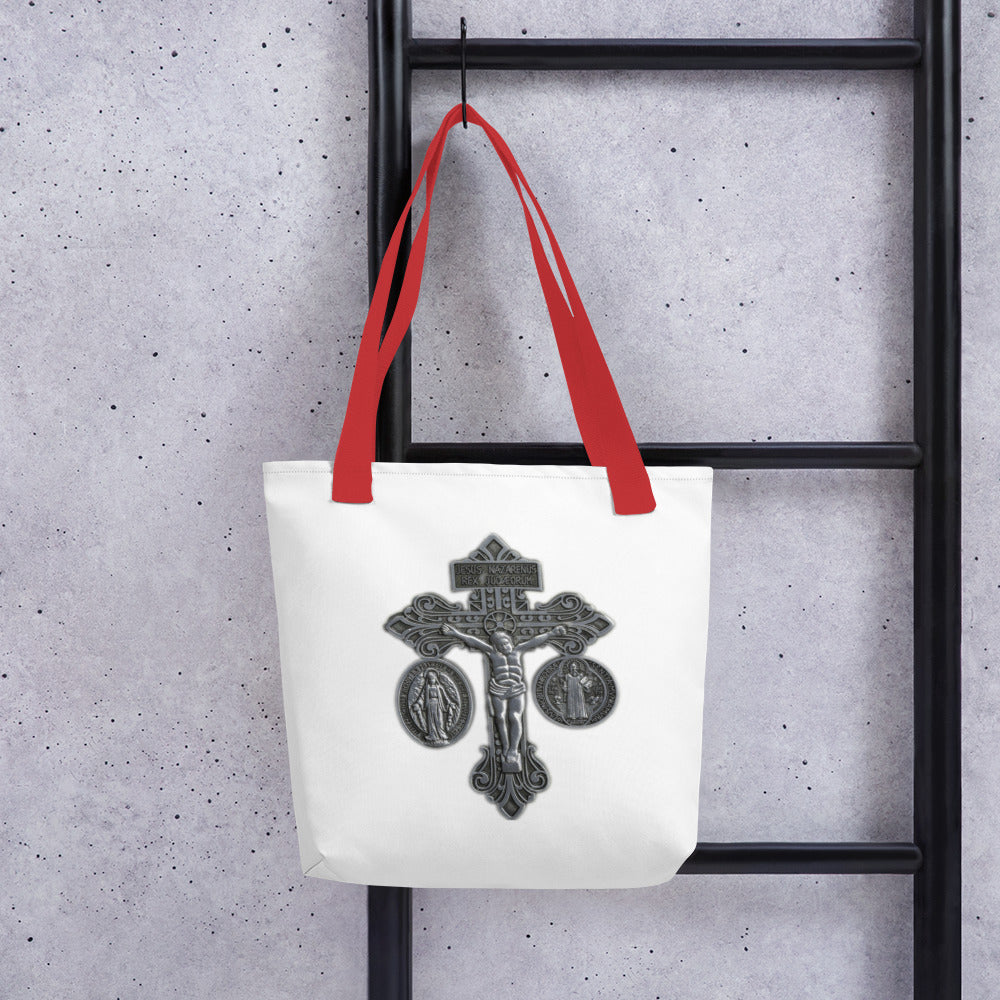 Pardon Crucifix Tote bag