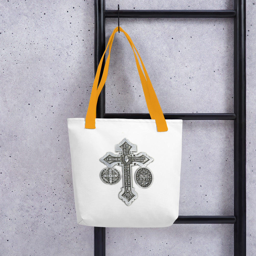 Pardon Crucifix Tote bag