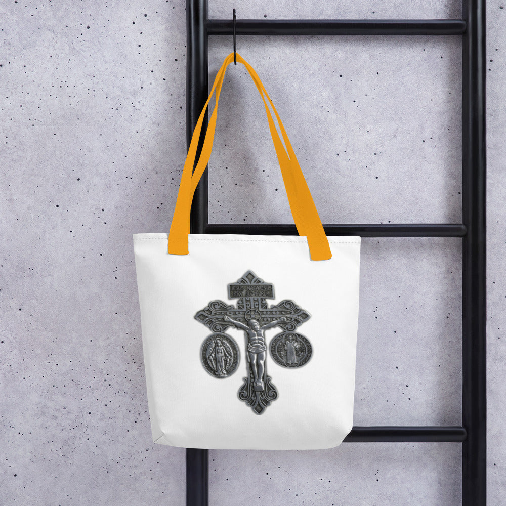 Pardon Crucifix Tote bag