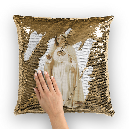 Our Lady of Fatima Sequin Cushion Cover