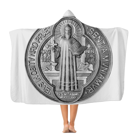 St Benedict Medal Premium Adult Hooded Blanket