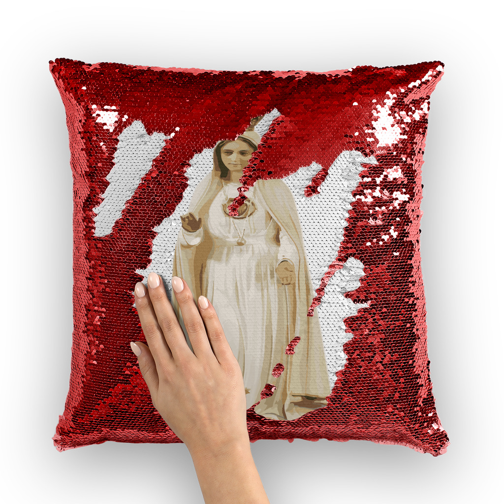 Our Lady of Fatima Sequin Cushion Cover