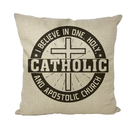 I Believe in One, Holy, Catholic and Apostolic Church Throw Pillows